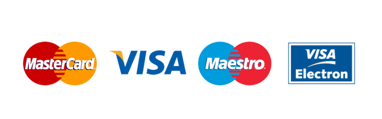 Visa, Mastercard, Maestro, American Express